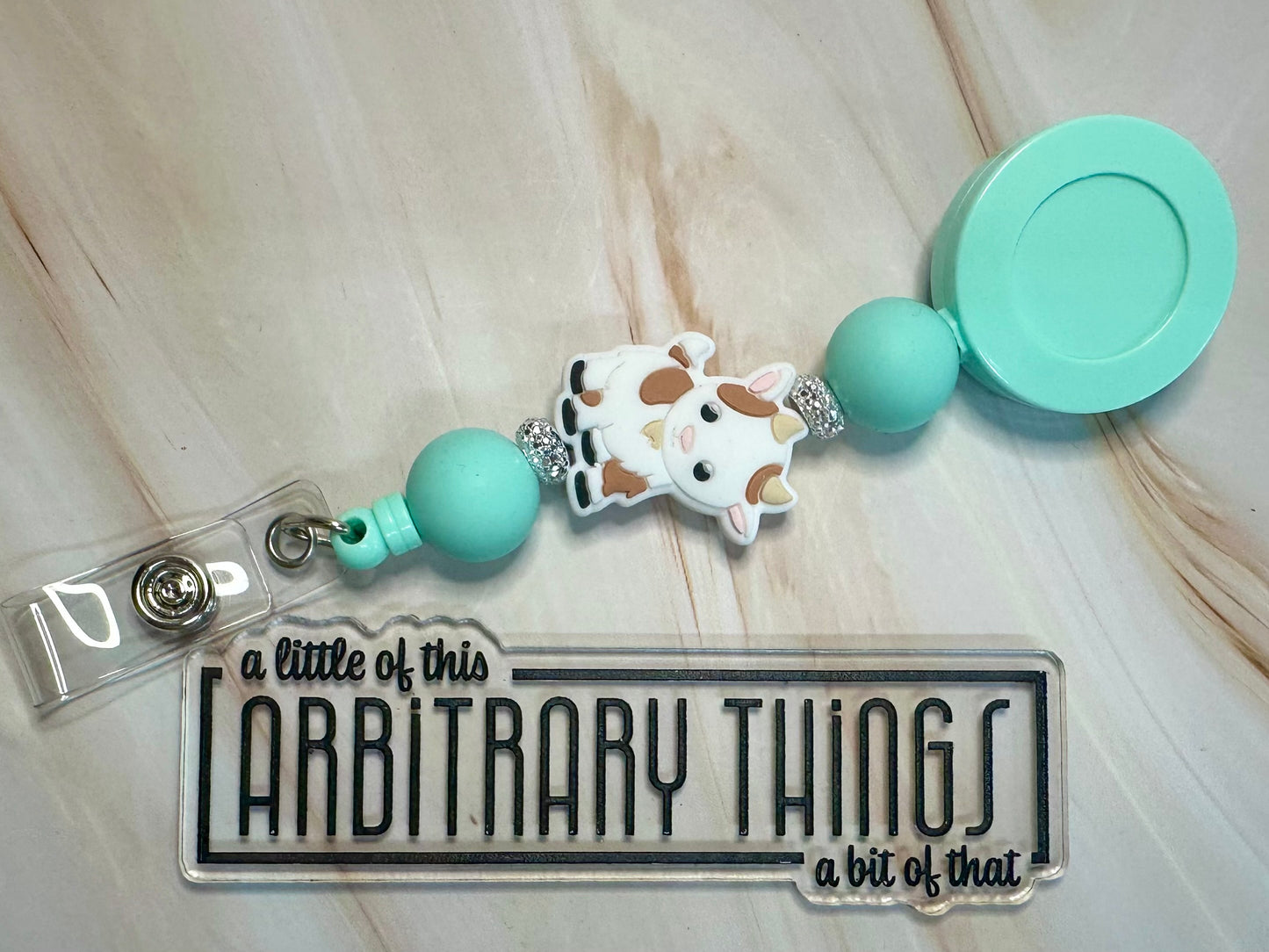 Sea foam Green Goat Badge Reel