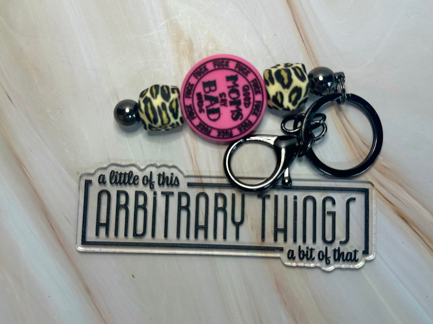 Cheetah Good Moms Keychain