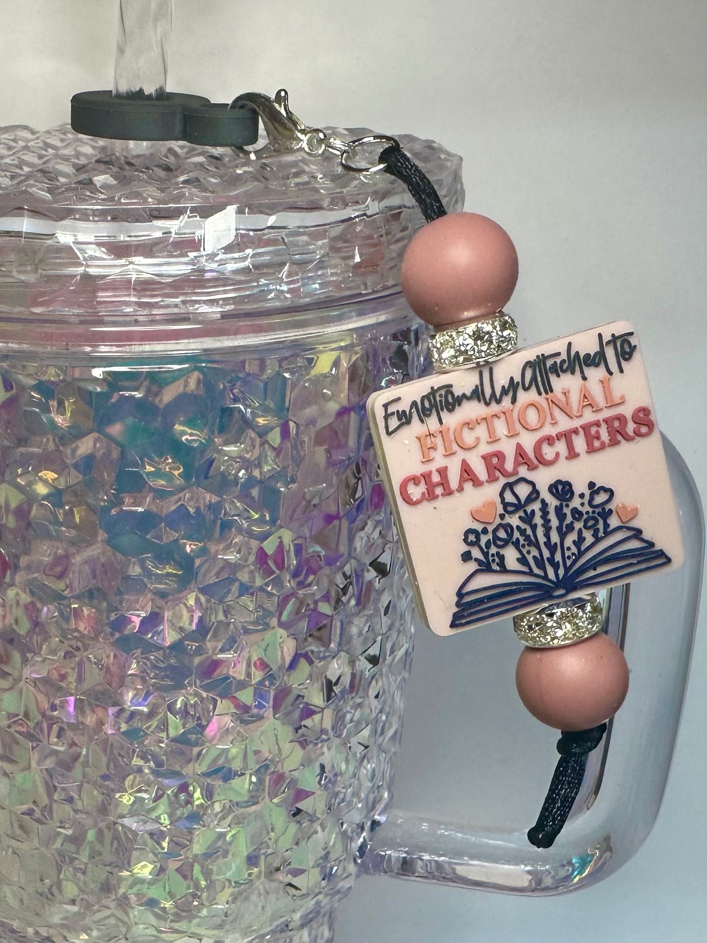 Pink Fictional Characters Straw Charm