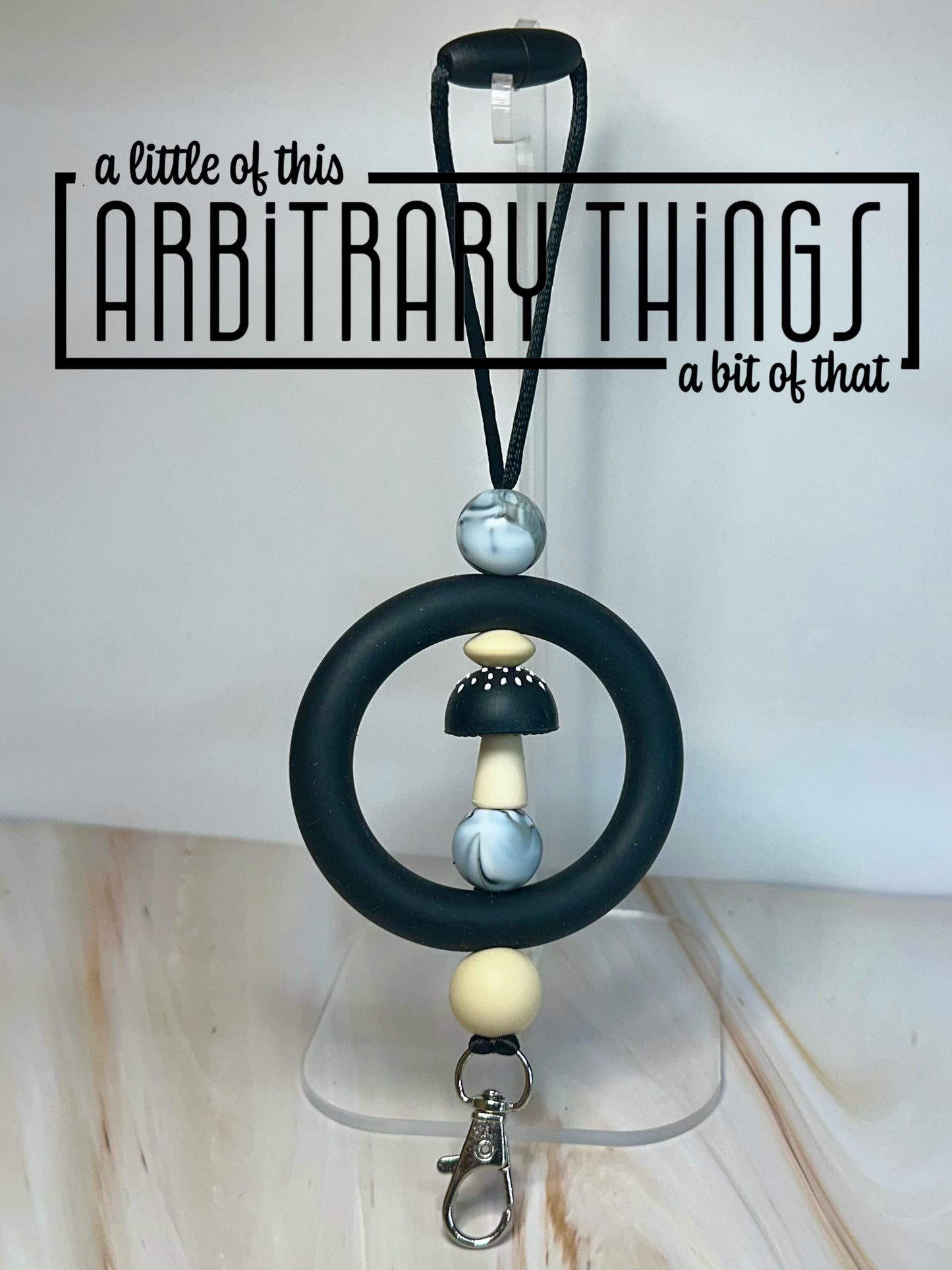 Black Mushroom Freshie Hanger