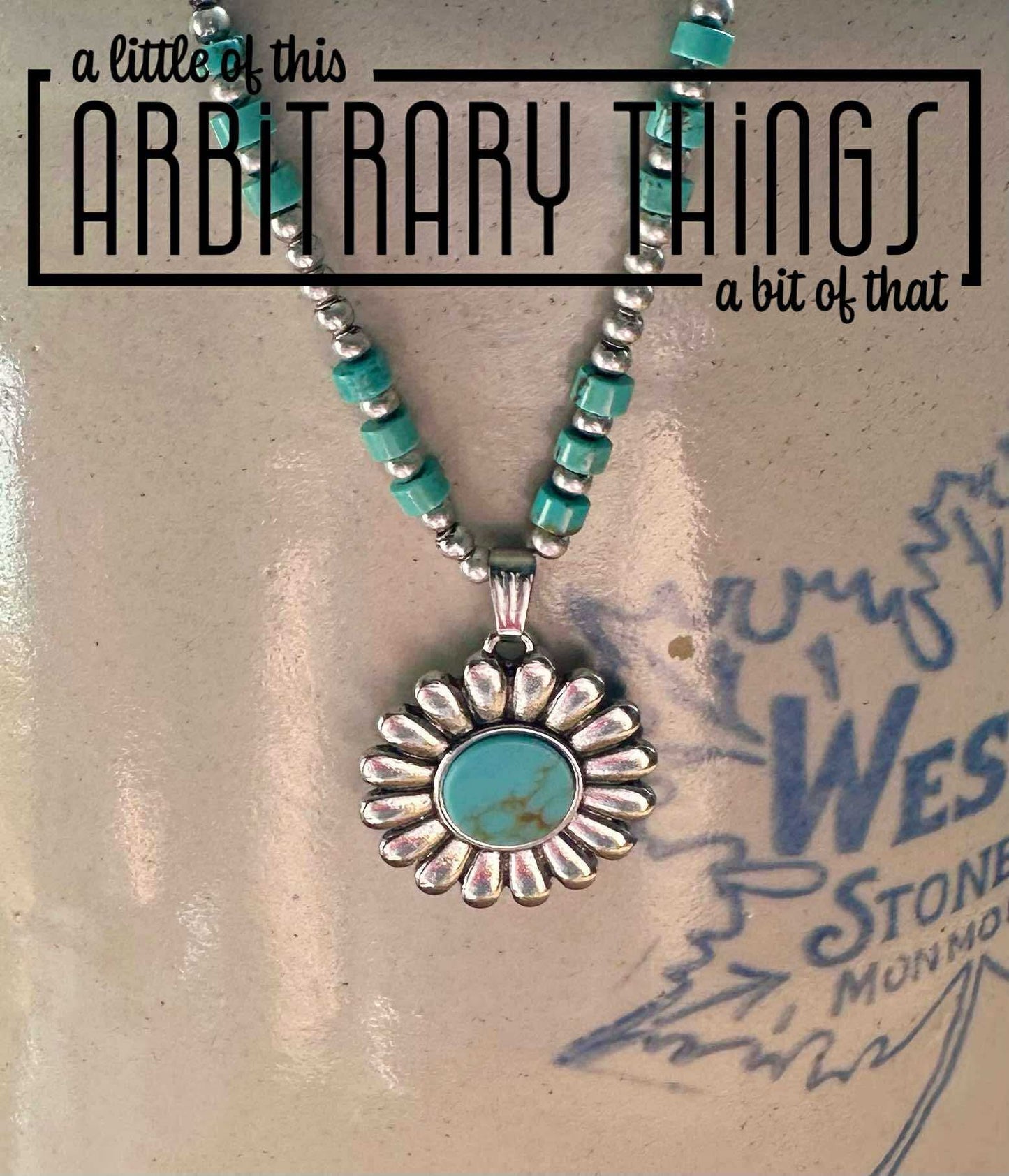 Turquoise Flower Pendant Necklace