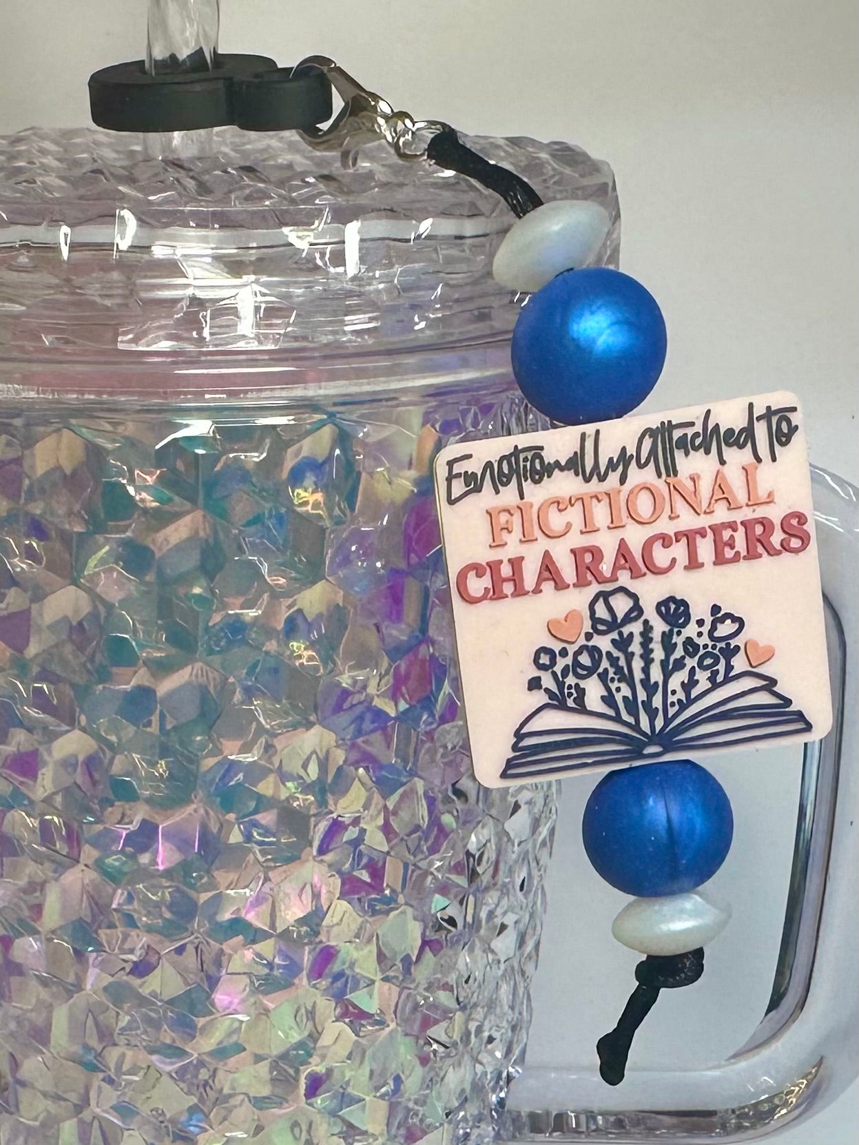 Blue Fictional Characters Straw Charm