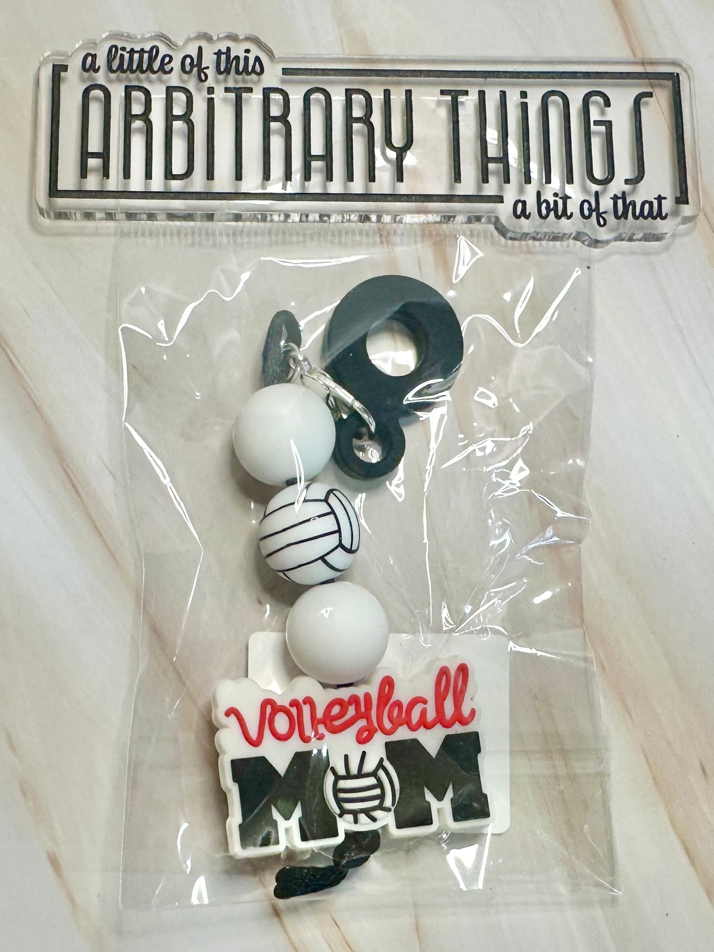 Volleyball Mom Straw Charm