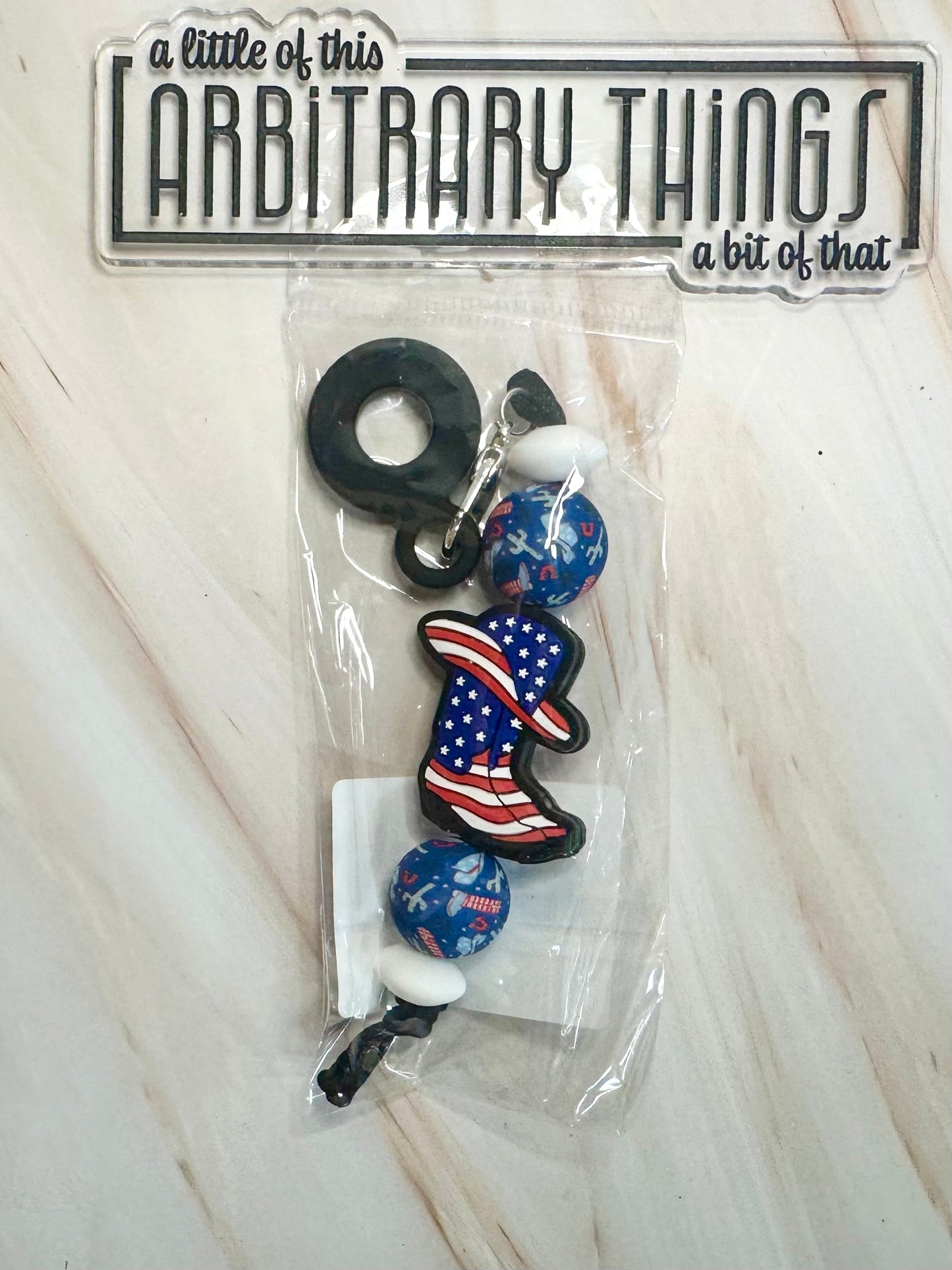 Patriotic Boots Straw Charm