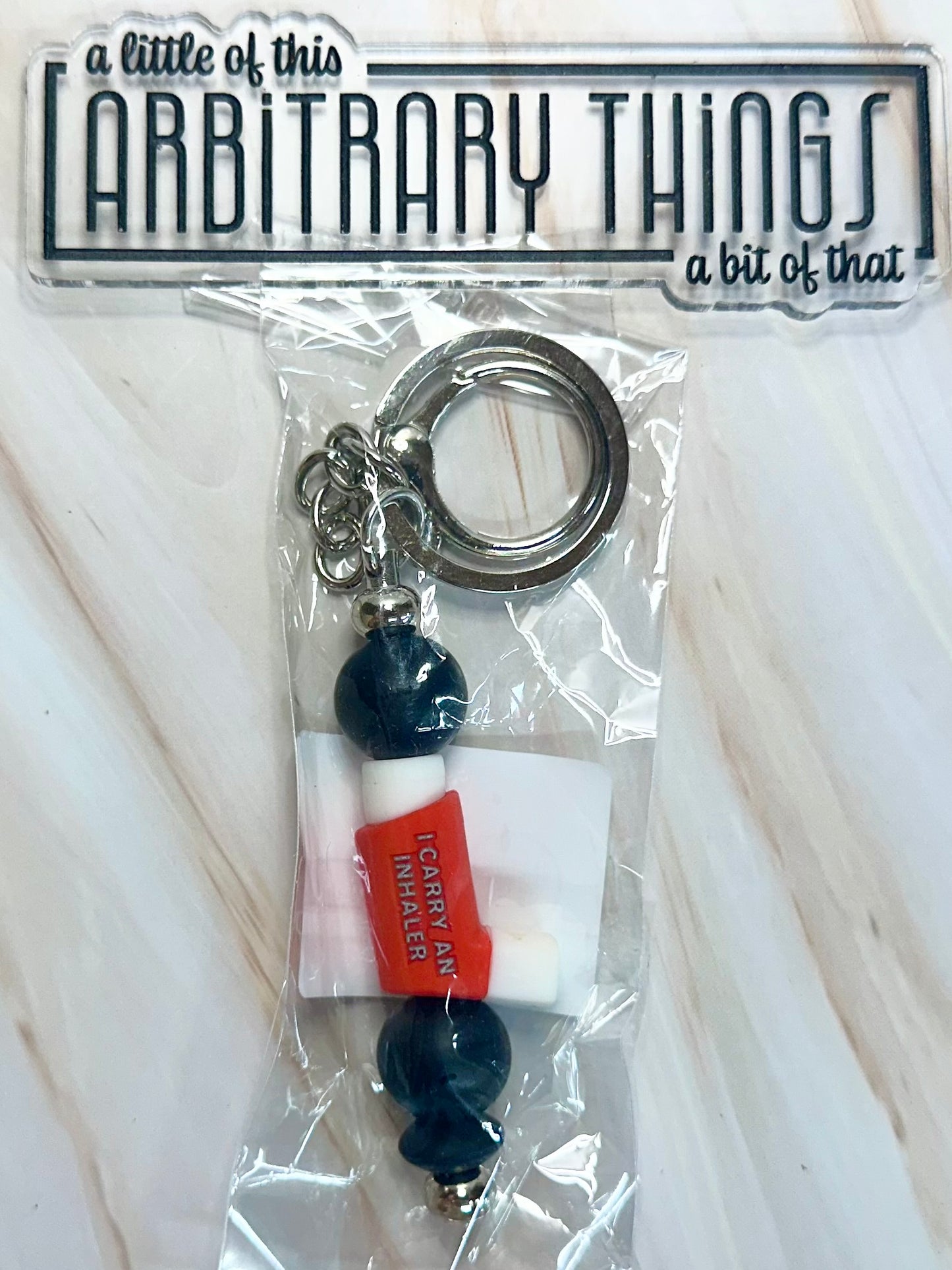 Black Inhaler Alert Keychain