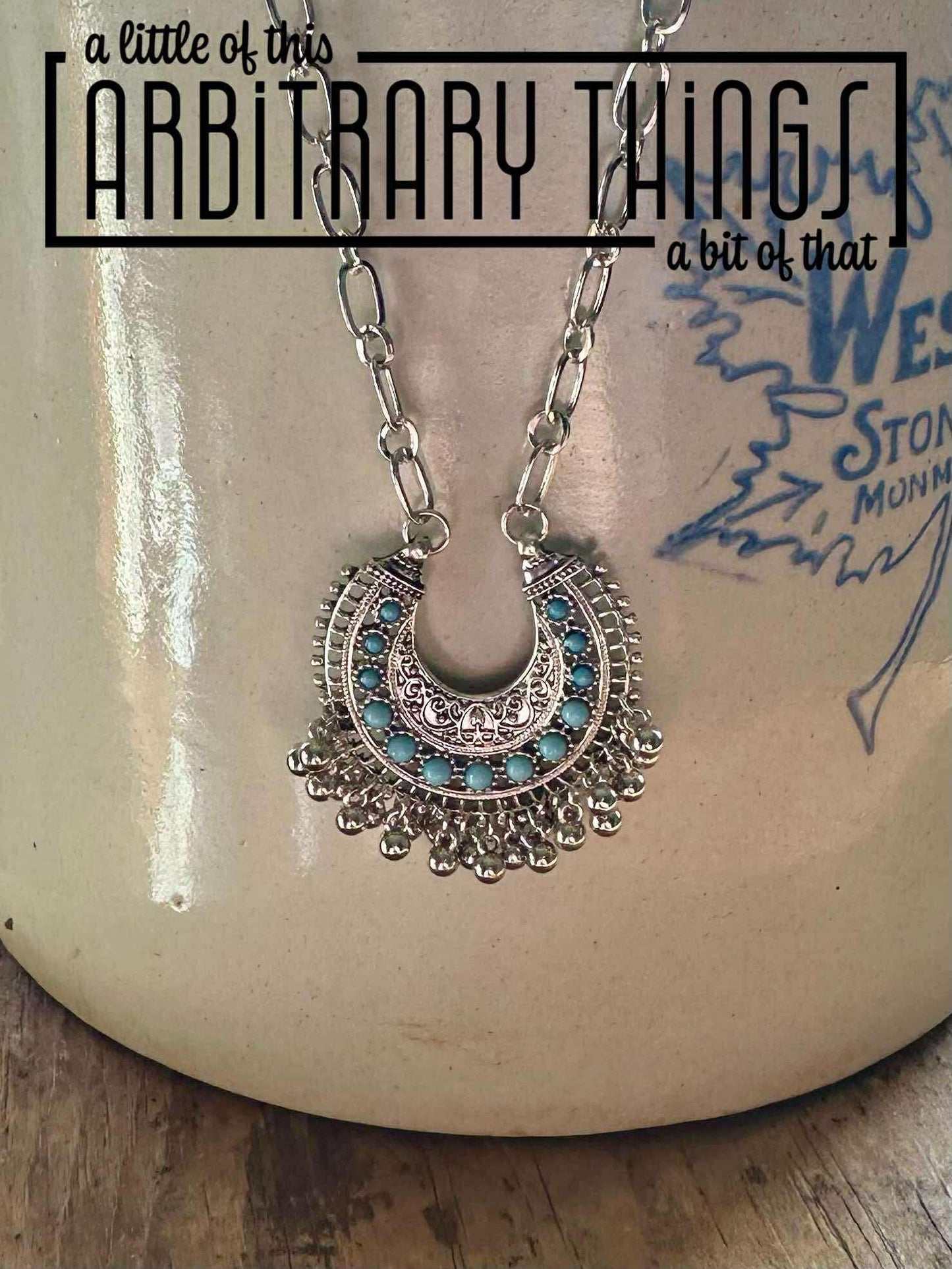 Turquoise Horseshoe Pendant Necklace