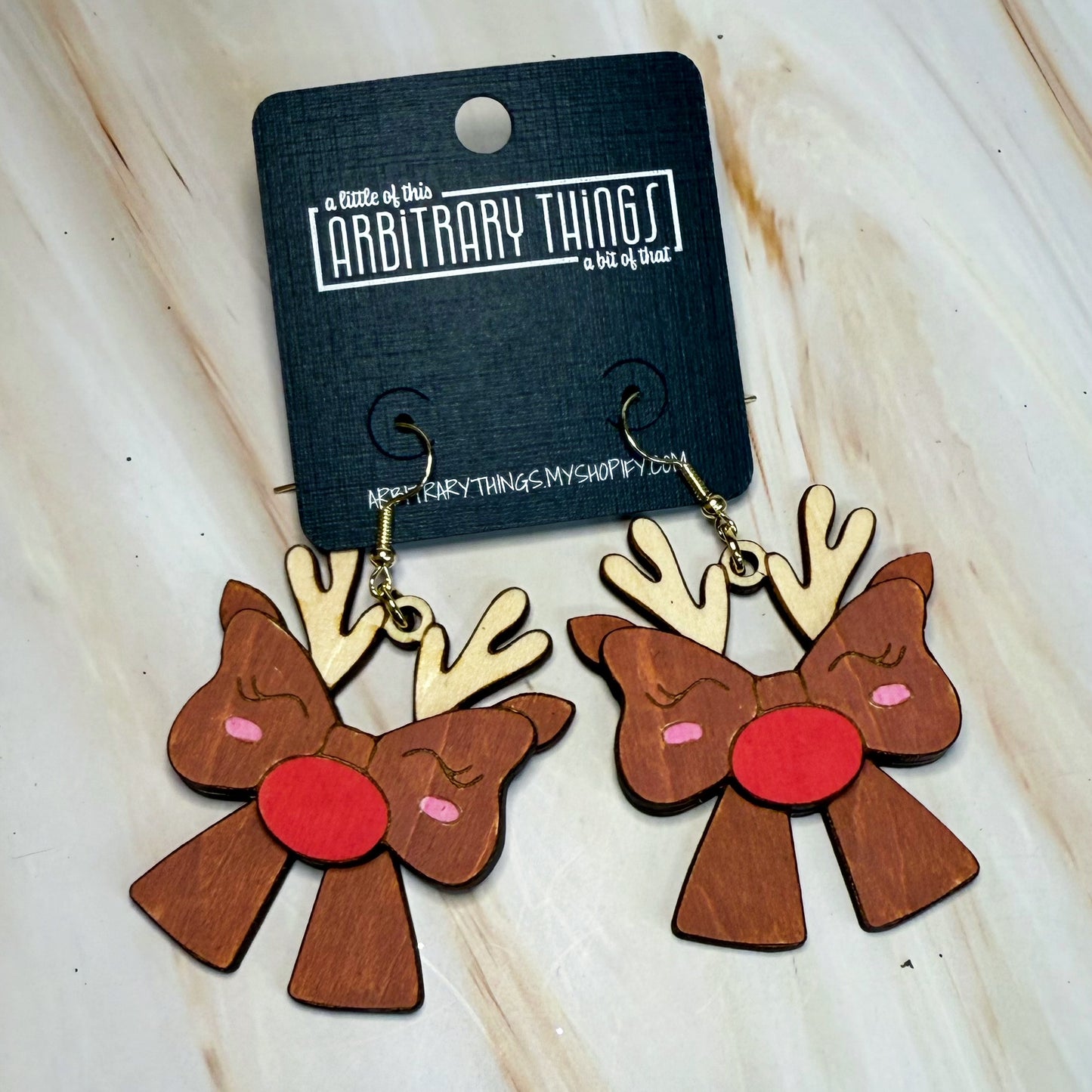 Reindeer Bow Earrings