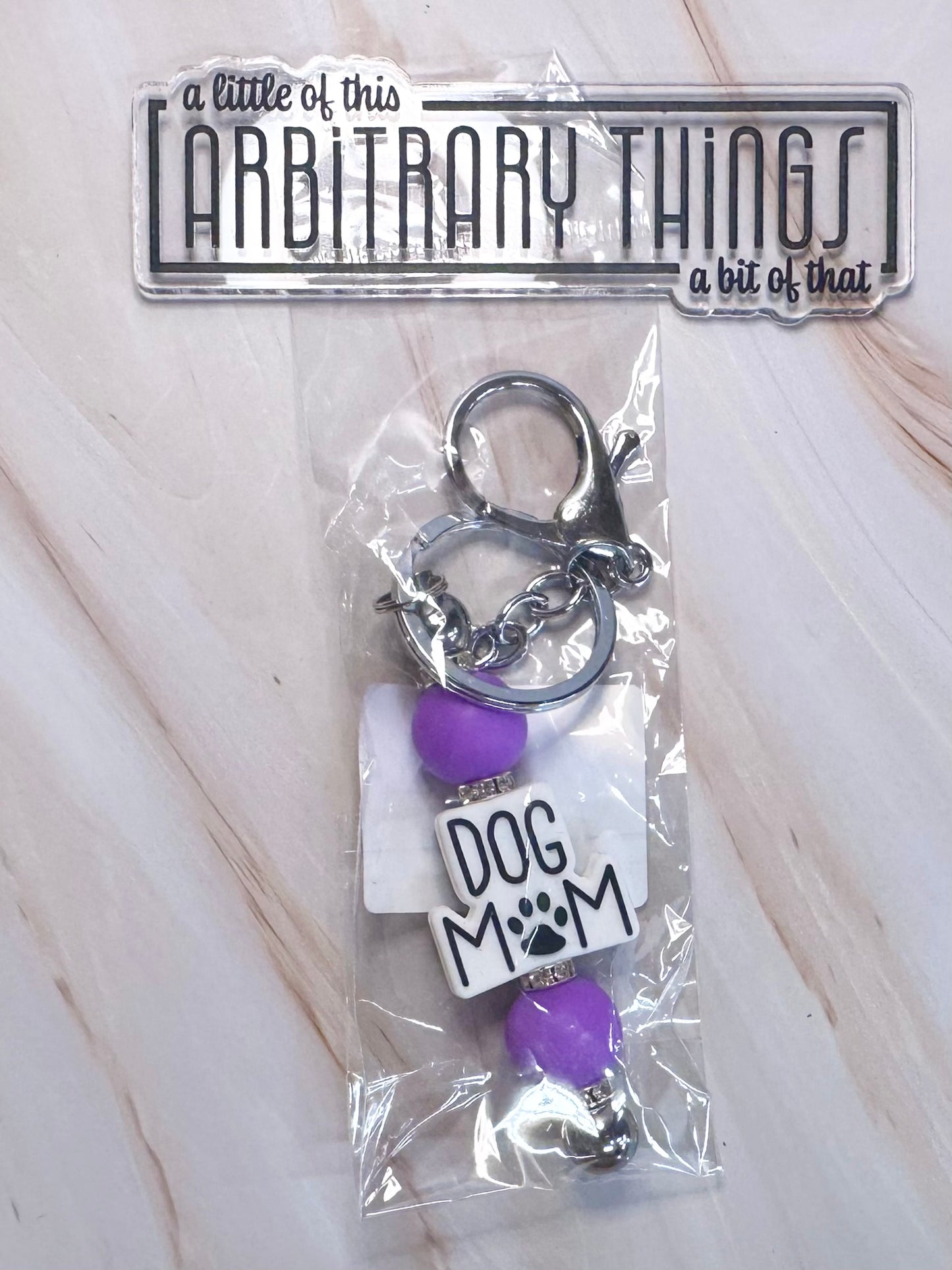 Purple Dog Mom Keychain