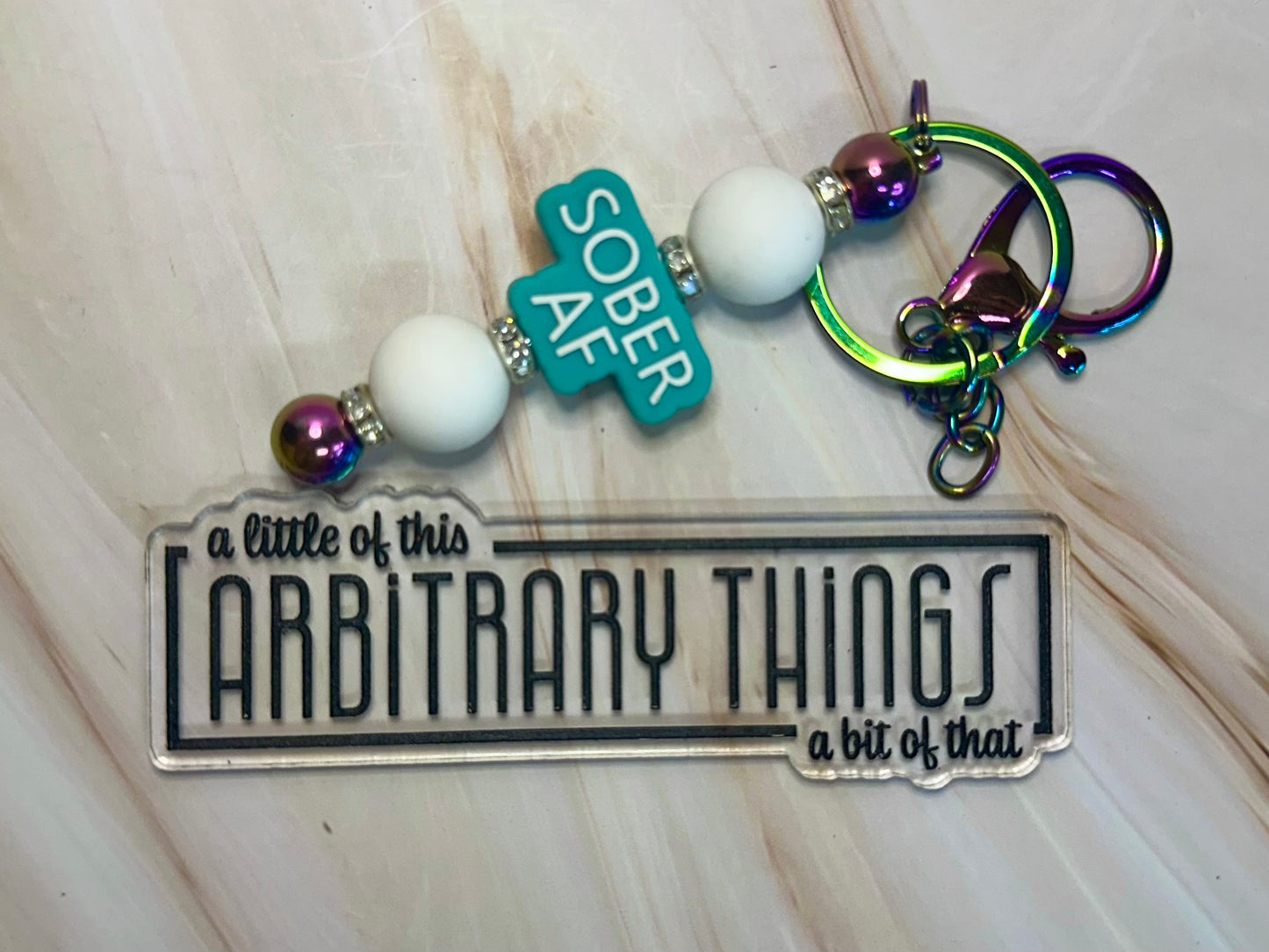 Oil Spill Sober AF Keychain