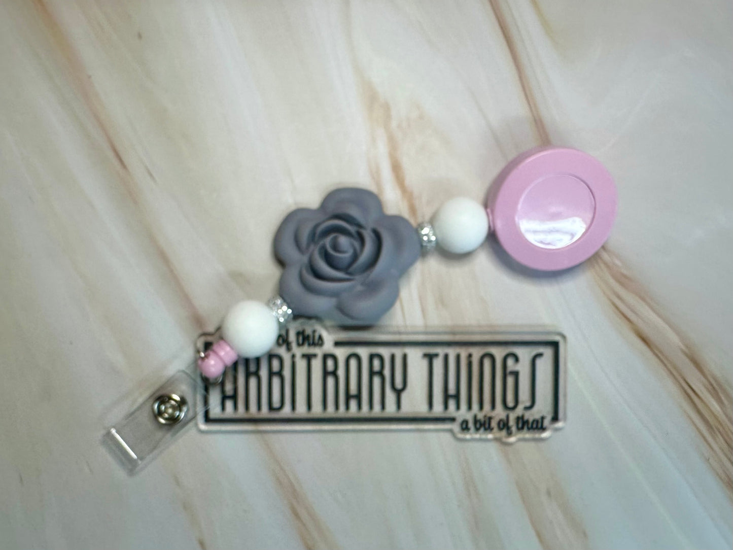 Grey Flower Badge Reel