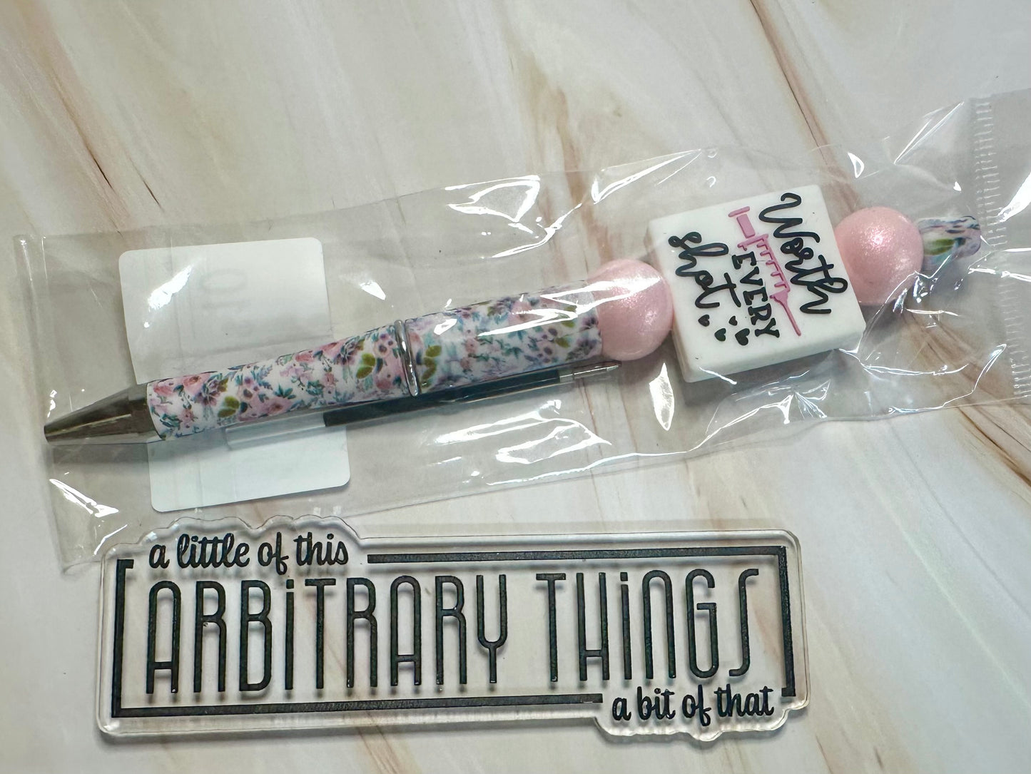 Worth Every Shot Pink Shimmer Pen