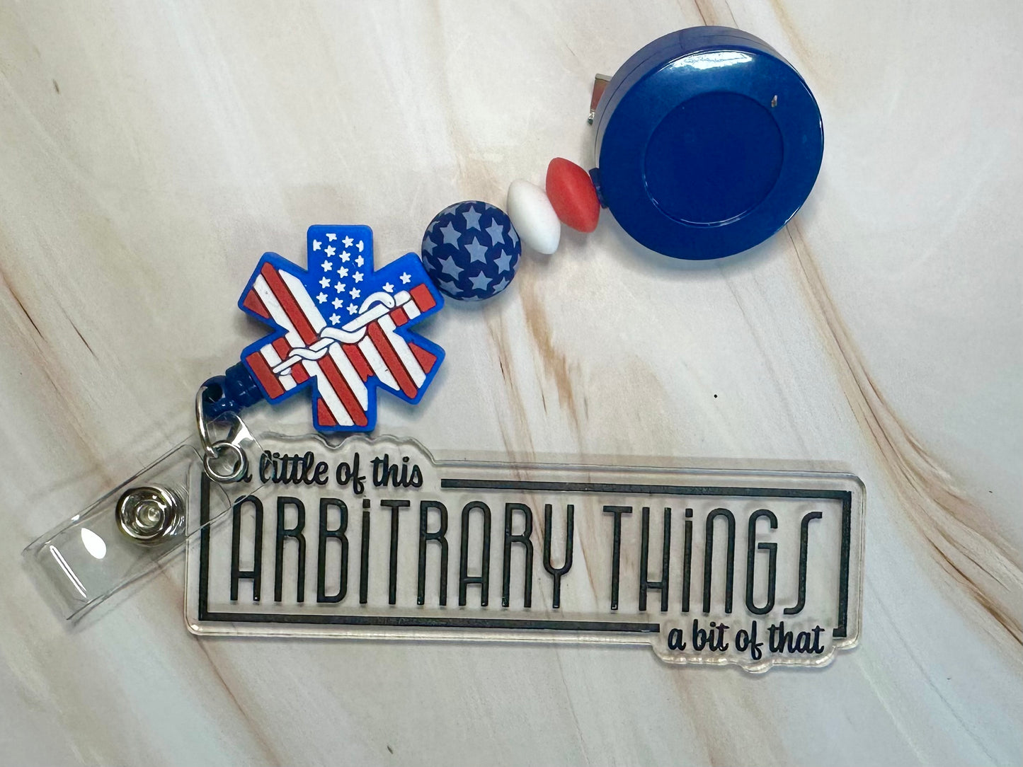 Red, White, & Blue 1st Responder Badge Reel