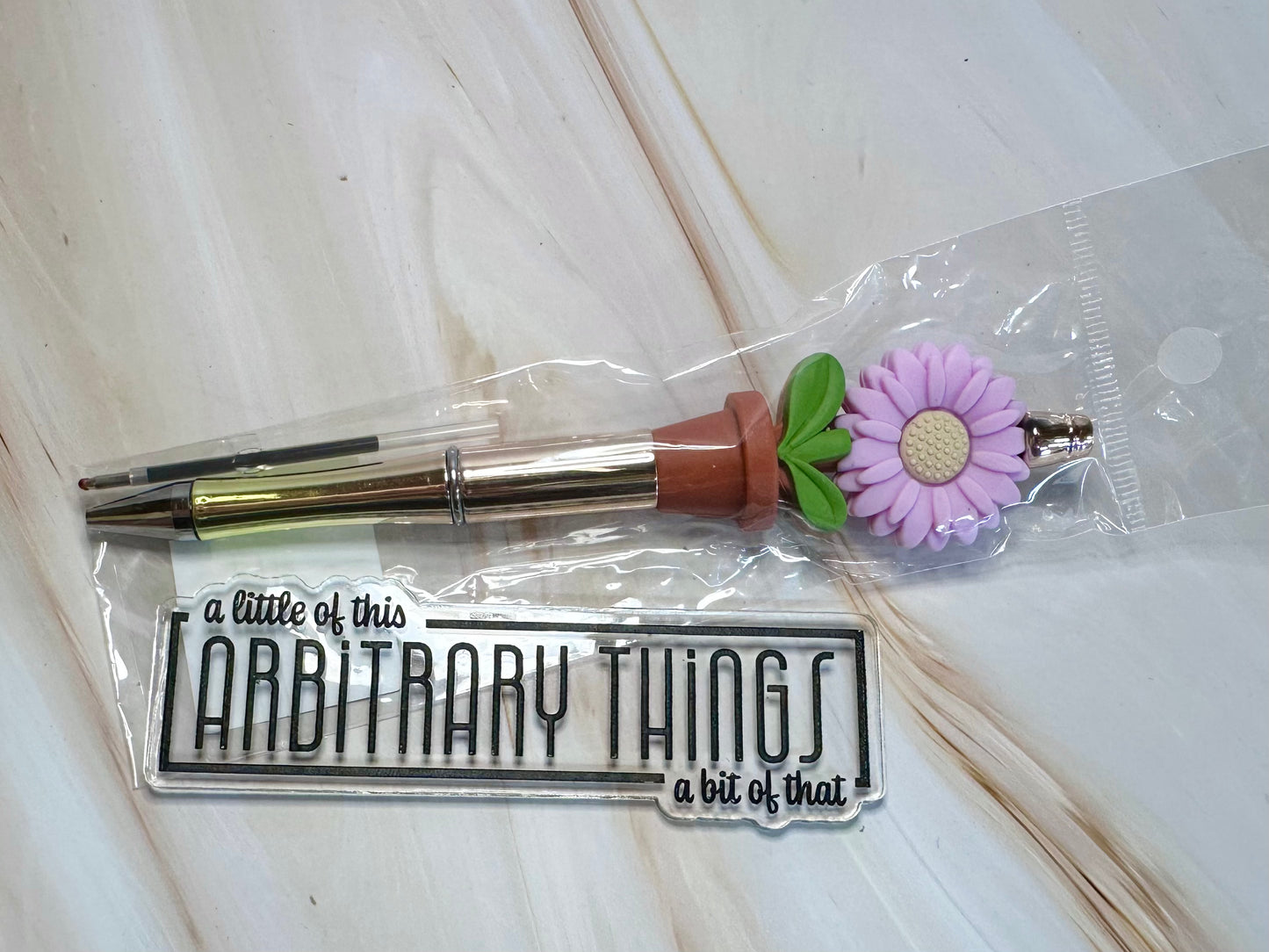 Purple Potted Flower Pen