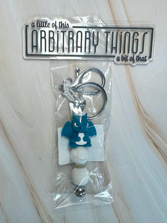Blue 3D Dragon Keychain