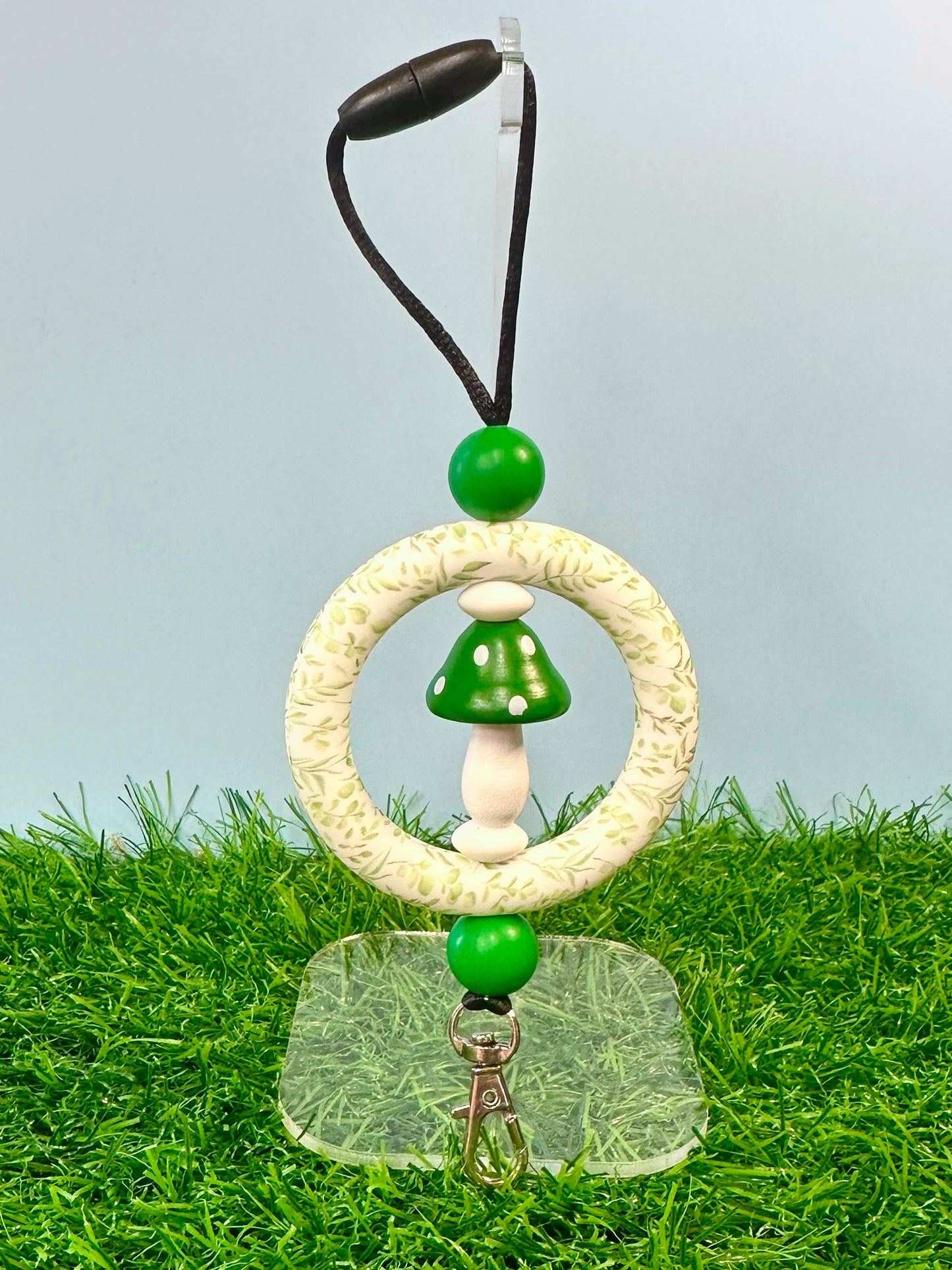 Green Mushroom Freshie Hanger