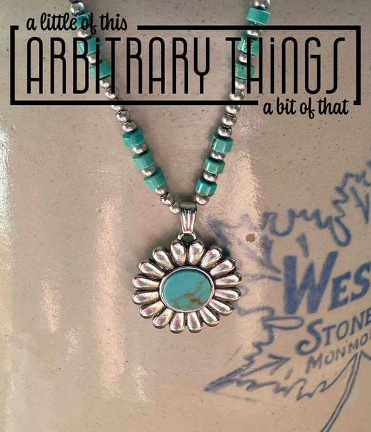 Turquoise Flower Pendant Necklace