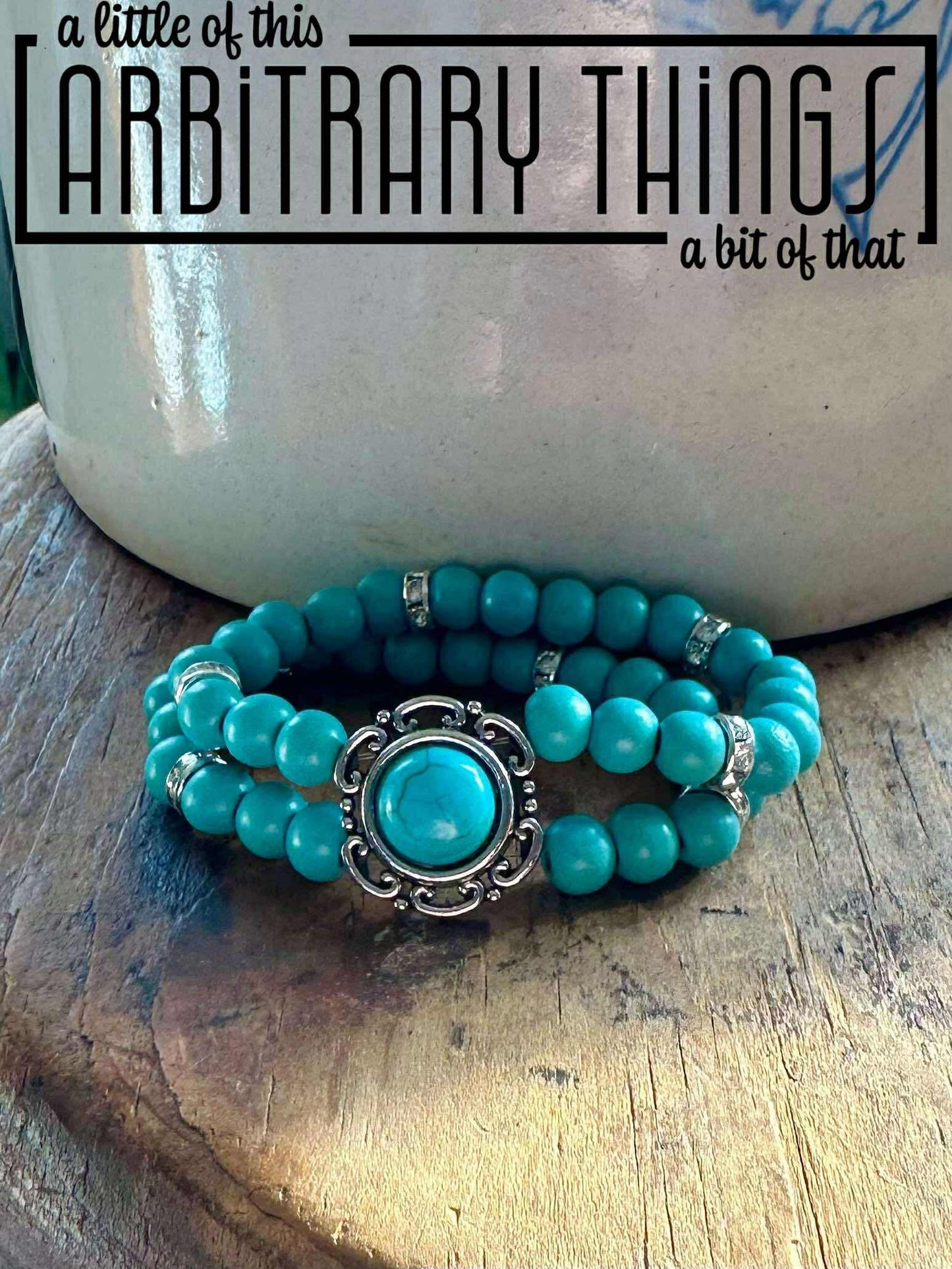 Turquoise Beaded Pendant Bracelet