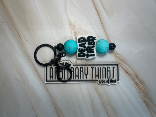 Black Dead Tired Keychain