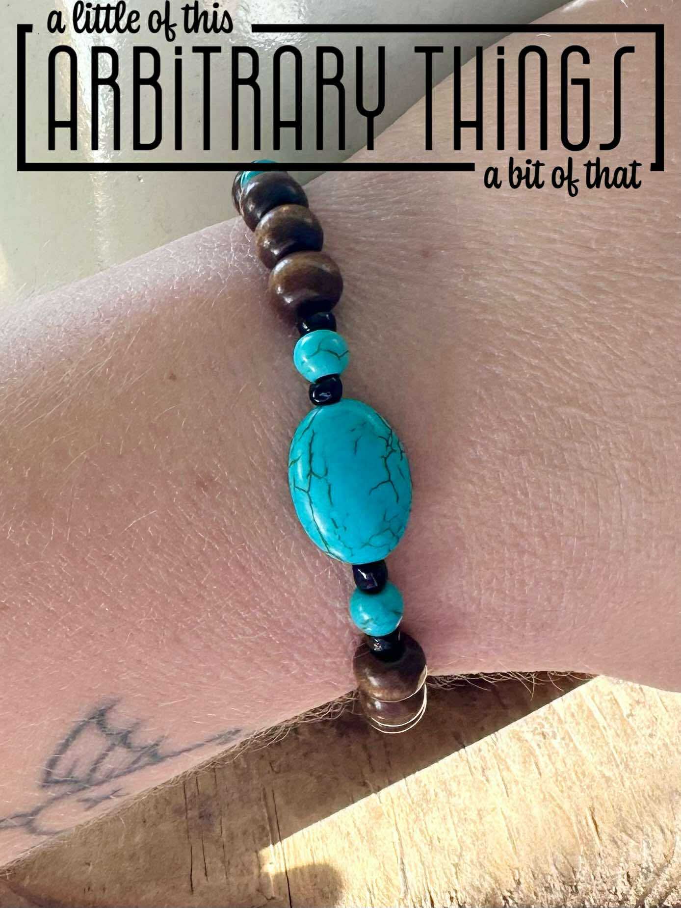 Turquoise & Wood Bracelet