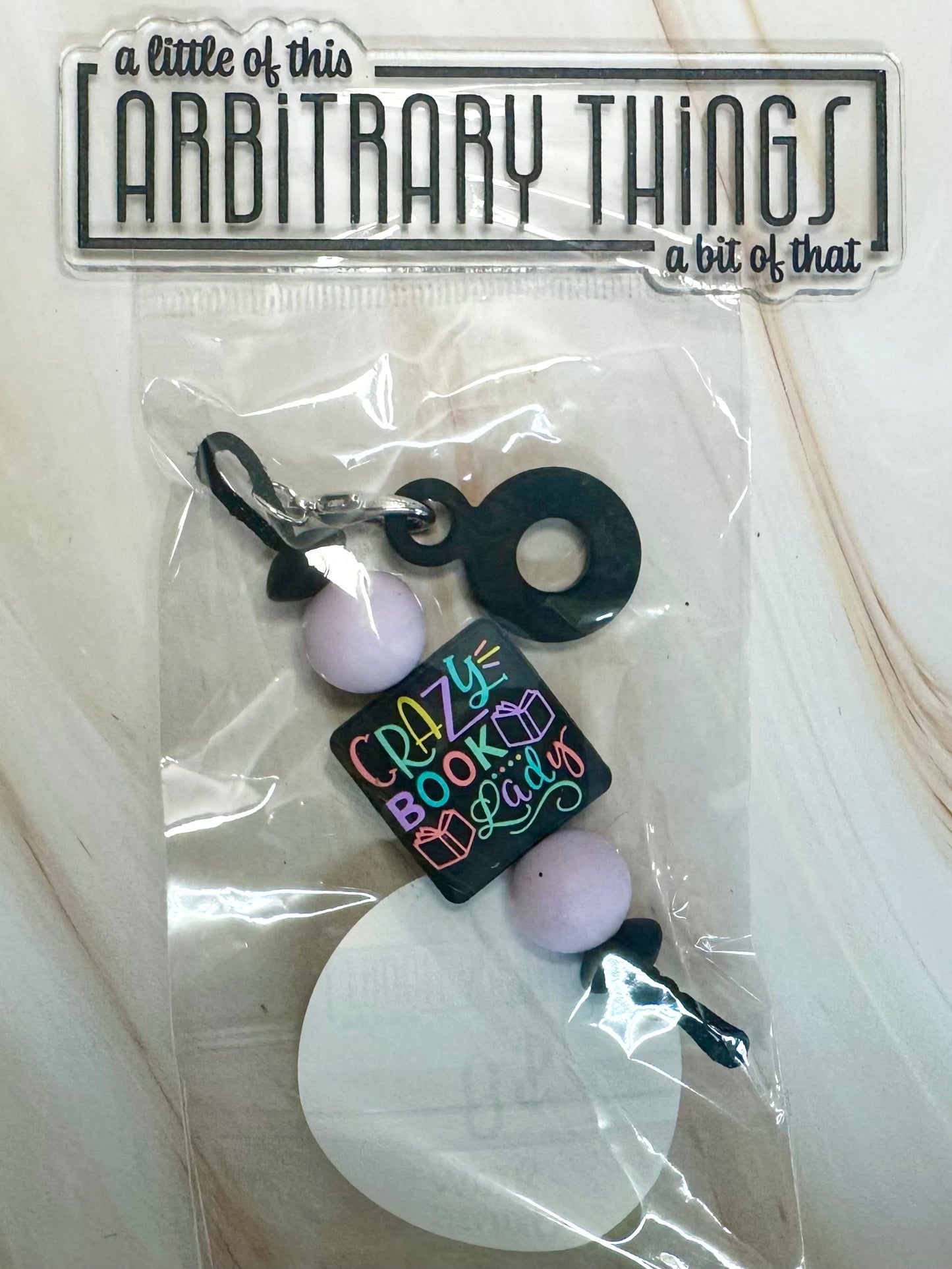 Crazy Book Lady Straw Charms