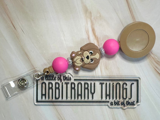 Pink Dog Badge Reel