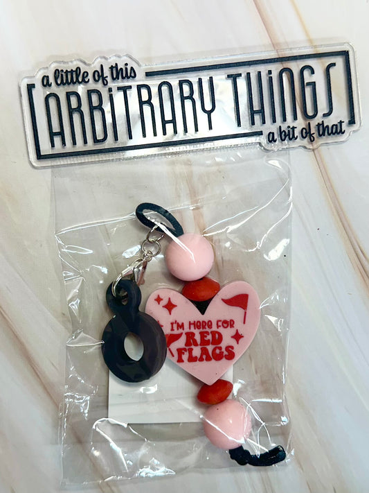 Red Flags Straw Charm