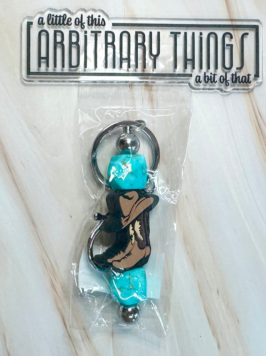 Turquoise Boots Keychain