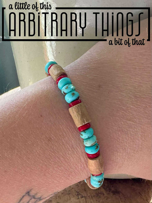 Red & Turquoise Adult Bracelet