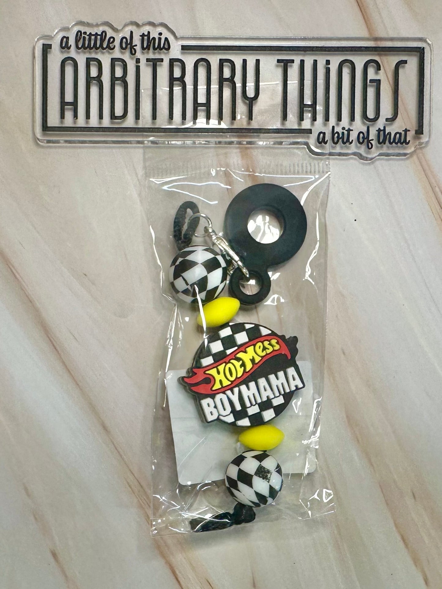 Hot Mess Boy Mama Straw Charm