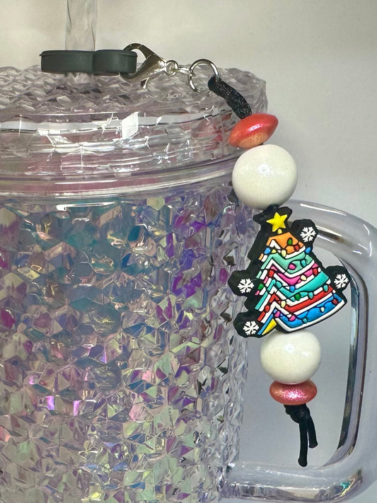 Christmas Stack Straw Charm