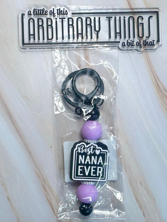 White Best Nana Keychain