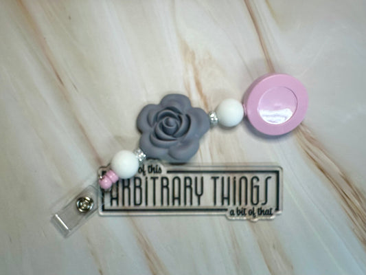 Grey Flower Badge Reel