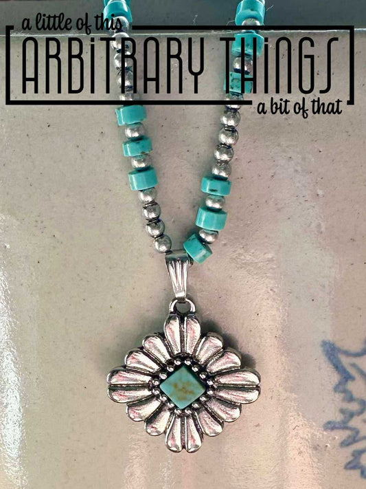 Diamond Turquoise Pendant Necklace